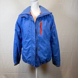 Women's Lands' End Blue Insulated Hooded Jacket Inside Pockets Size S/P 6-8